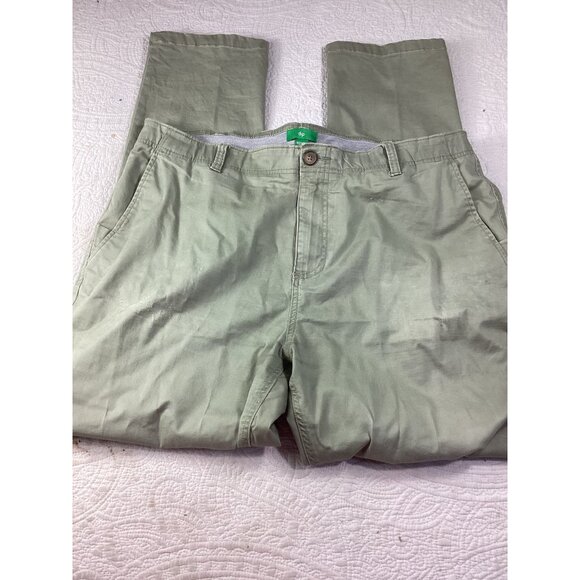 Mens Dip Olive Green Casual Chino Pants 42x32 Cotton* - Picture 3 of 7